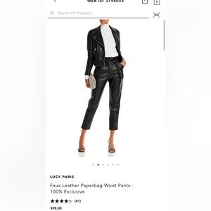 Lucy paris leather paperbag pants